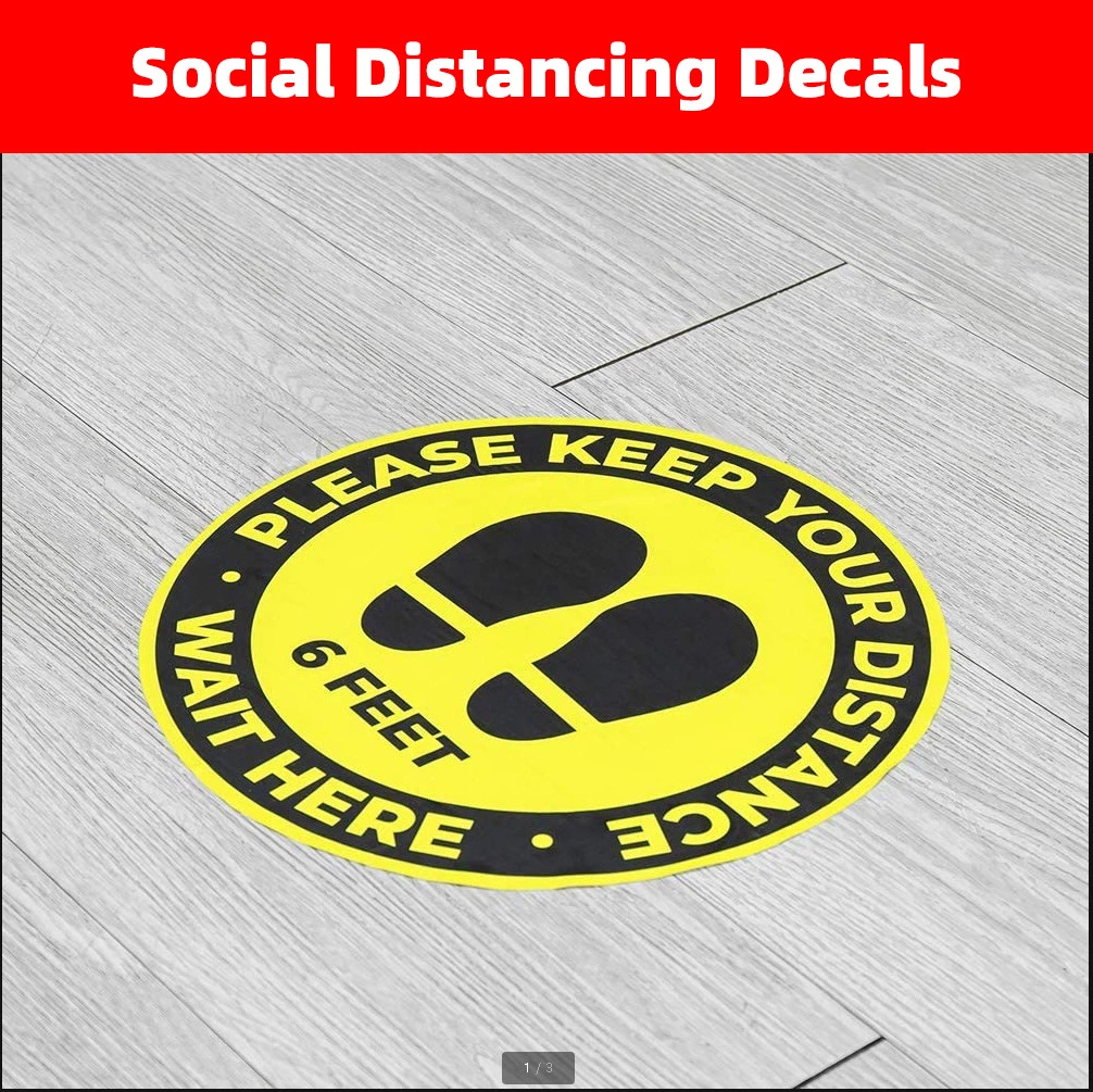 Derflex Social Distance Floor Decal, Keep Social Distance Floor Sticker