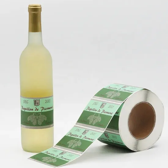 Impresión de etiquetas para botellas Botella de vidrio Etiqueta de papel Etiqueta para vino