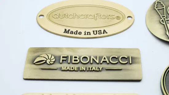Etiquetas de dirección personalizadas de latón/bronce/oro/níquel/cromo de estampado electrochapado al por mayor de fábrica de China para casa
